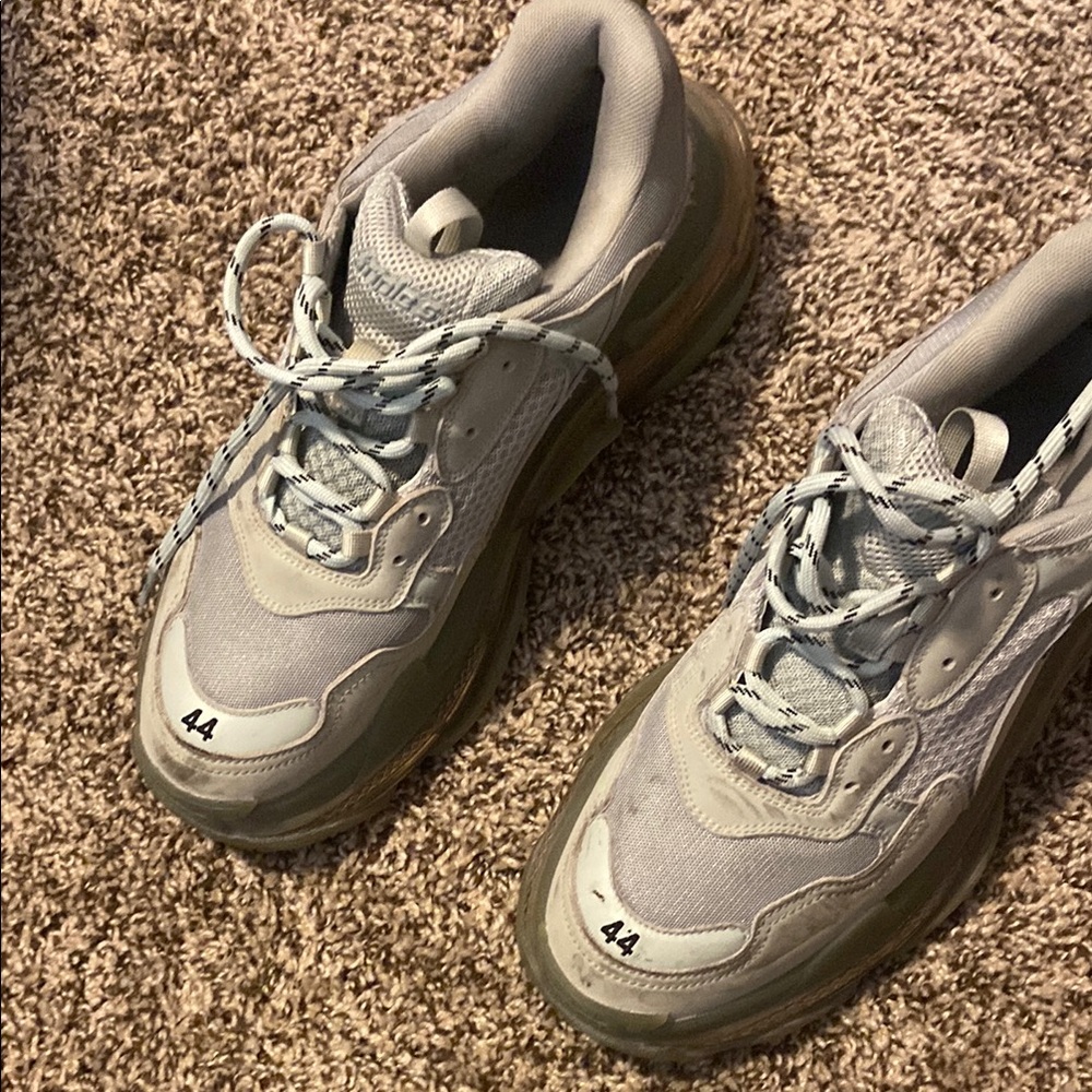 Balenciaga Gray and Green Sneakers